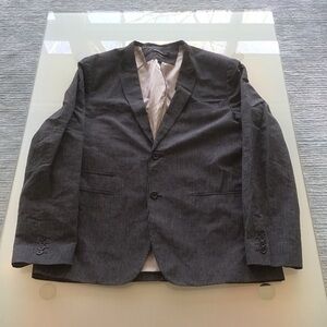 John‎ Varvatos Luxe Linen Blend Black White Pinstripe 2 Button Blazer Jacket 44